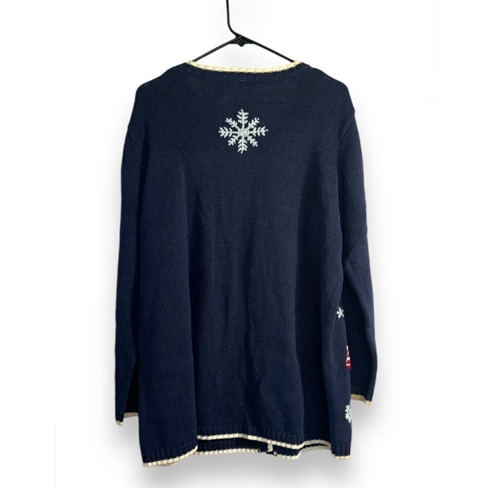 Vintage Cherokee Womens Blue Ramie Cotton Embroidered‎ Button Knit Sweater sz 14 - Picture 3 of 6